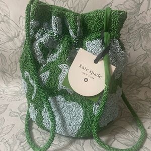 Target x Kate spade collab green and blue drawstring beaded bag SOLD OUT NWT
